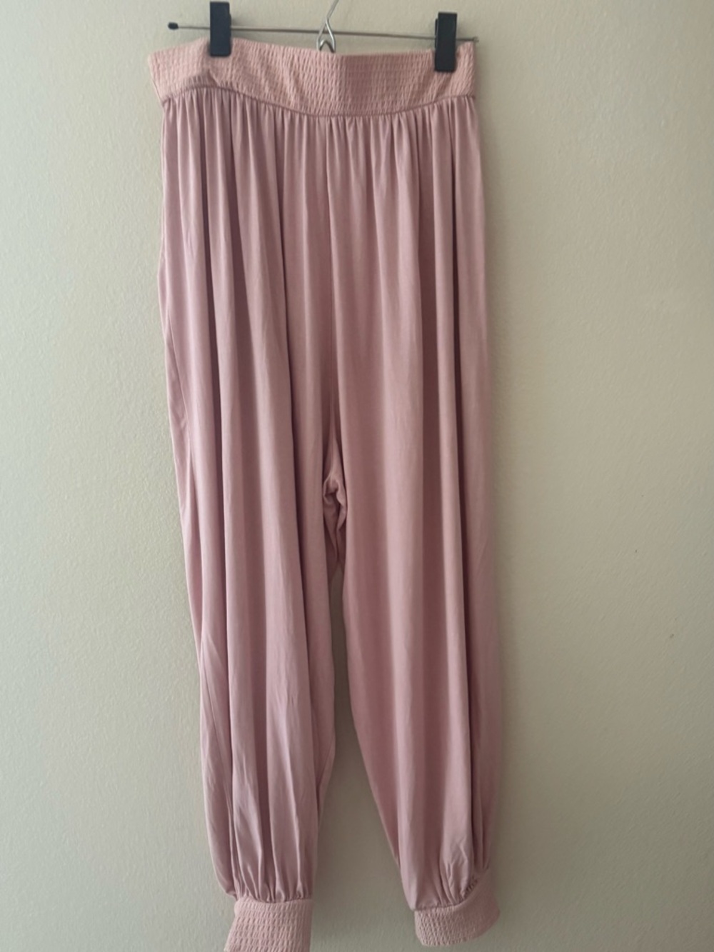 Jogger-Style Polyester Pants Elastic Waist & Leg Bottoms Blush Size M. ASOS